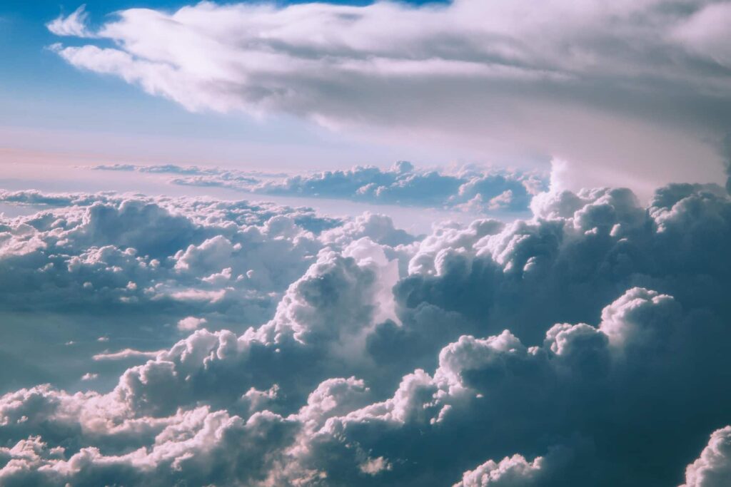 Cumulus clouds in sky